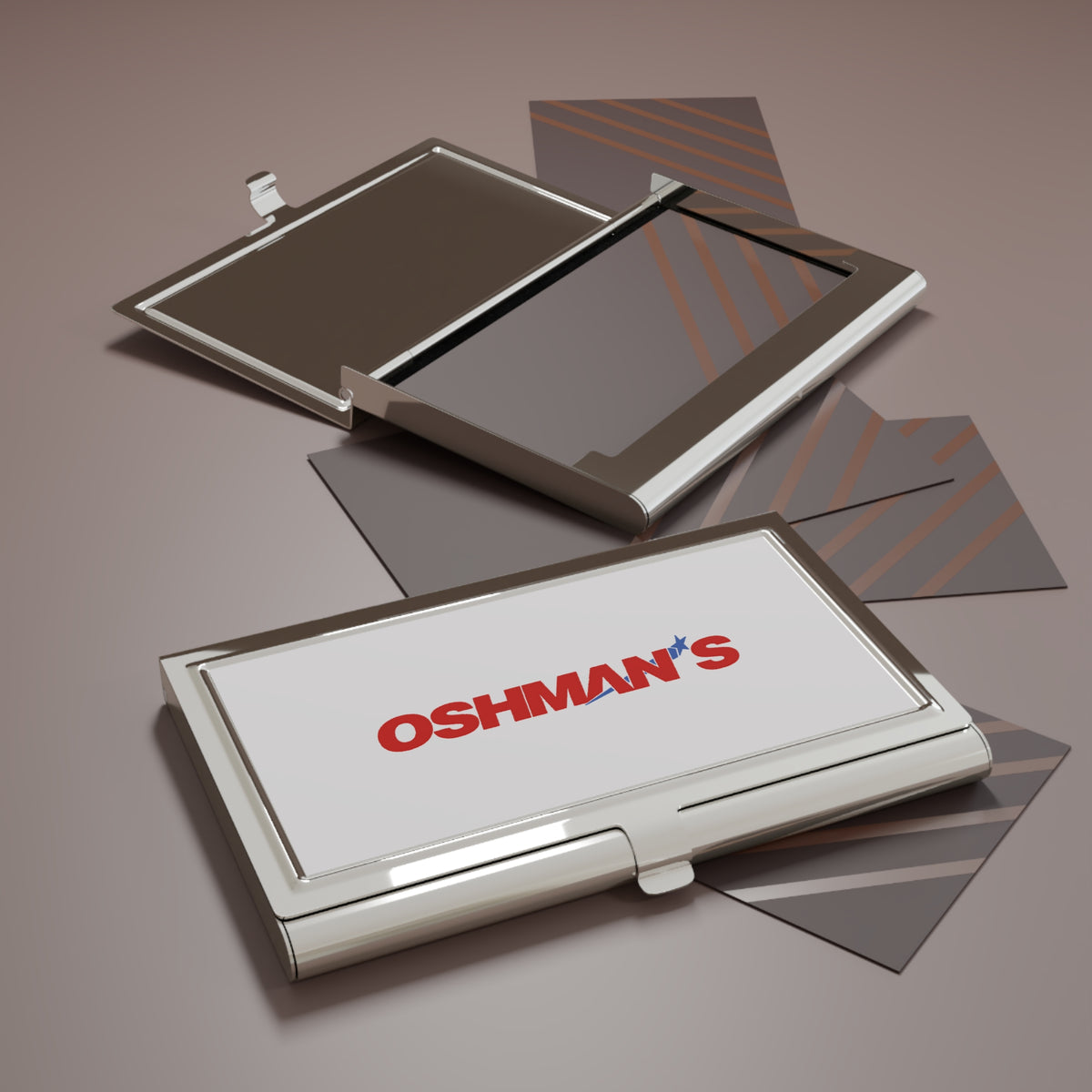 Oshman's Sporting Goods Metal Business Card Holder